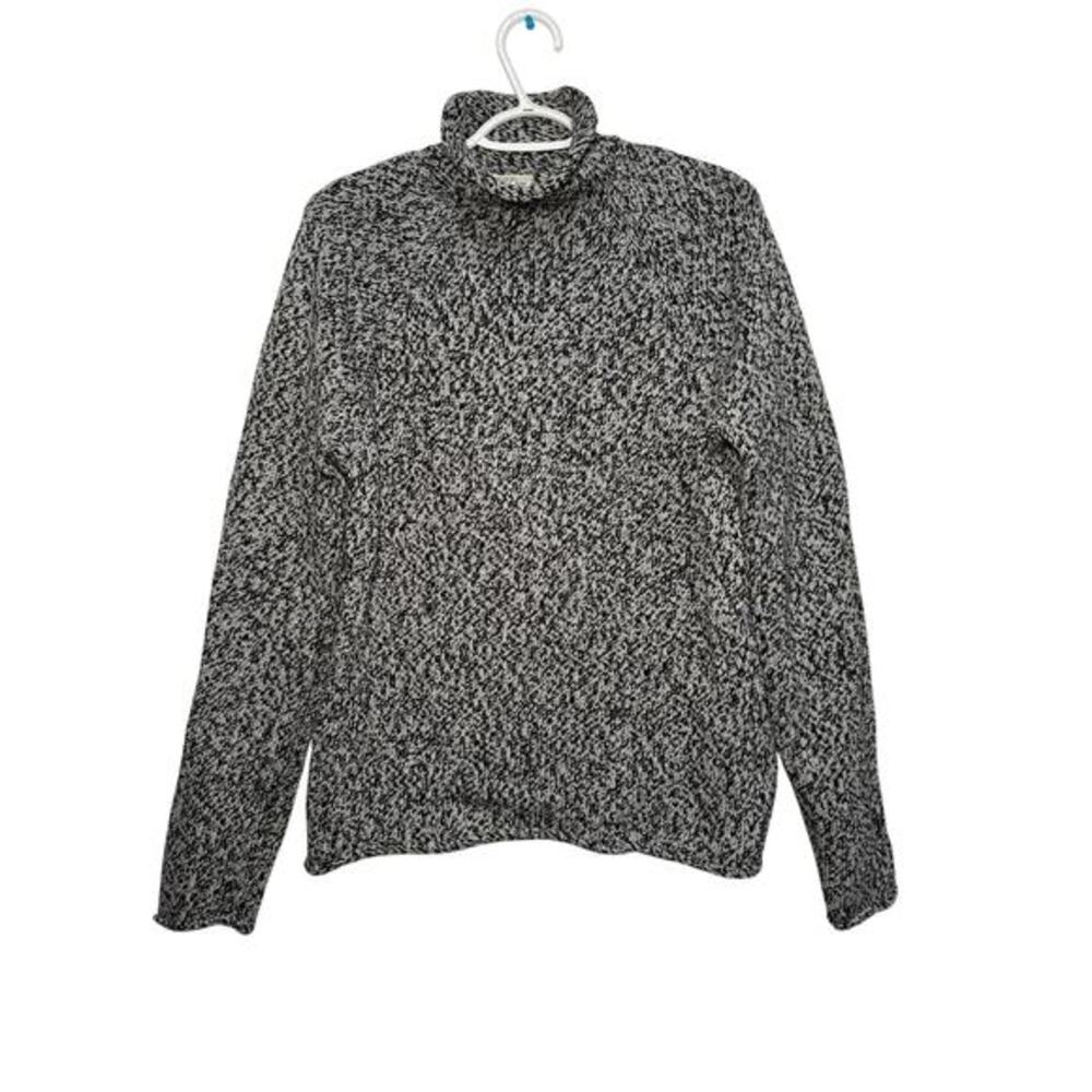 J Crew mock neck heavy fisherman sweater women small quiet luxury preppy classic